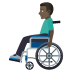 👨🏿‍🦽 man in manual wheelchair: dark skin tone display on JoyPixels